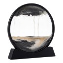 Bevægelsesmæssigt sandbillede 18 x 19 cm Rund 3D sandbillede af hærdet glas med stativ Dekoration til skrivebordet 12
