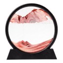 Bevægelsesmæssigt sandbillede 18 x 19 cm Rund 3D sandbillede af hærdet glas med stativ Dekoration til skrivebordet 14