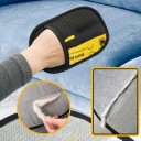 2 pcs gants électrostatiques pour poils de chiens et de chats 24 x 18 cm Surface de nettoyage grise et poche en maille noire Pour canapé et tapis 5