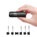 Mini Electric Pump Flextail Zero 2.6 x 7.5 cm 30 g 180 l/min with Replaceable Battery and 6 Nozzles Black for Inflatable Sleeping Mats 3