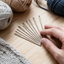 Sæt med 15 stumpe nåle med stort øje Længde 5,2 til 7 cm Rustfrit stål Nål til uld og garn i rør Til sammenføjning af strik og broderi 6