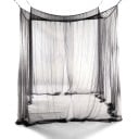 Mygnet mod insekter og myg Firkantet net Til kingsize seng 220 x 200 x 200 cm Med én indgang Gennemsigtig netstof Sort 4