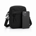 Crossbody taske til mobil over skulderen 14 x 18 x 5 cm Unisex med justerbar rem Vandafvisende nylon Sort Til dokumenter og nøgler 5