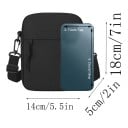 Crossbody taske til mobil over skulderen 14 x 18 x 5 cm Unisex med justerbar rem Vandafvisende nylon Sort Til dokumenter og nøgler 8