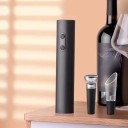 Elektrisk vinöppnare med stativ Set med hällpip, vakuumpropp och folieavskärare Batteridriven korkskruv Mörkgrå 6