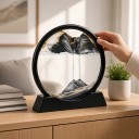 Bevægelsesfølsom sandbillede 25 x 26 cm Stor rund 3D sandbillede i hærdet glas med stativ Dekoration til stuen 5