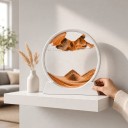 Bevægelsesfølsom sandbillede 25 x 26 cm Stor rund 3D sandbillede i hærdet glas med stativ Dekoration til stuen 7