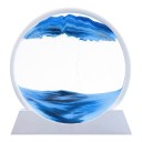 Bevægelsesfølsom sandbillede 25 x 26 cm Stor rund 3D sandbillede i hærdet glas med stativ Dekoration til stuen 17