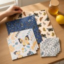 Essuie-tout en cire alimentaire 11 pcs Ensemble de 4 tailles de 10,2 à 35,6 cm Cire d'abeille et coton Motif de papillons et de fleurs Pour les bols 4