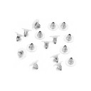 Zarážky na náušnice 100 ks Puzety s průhledným diskem 11 x 6 mm Kovové zapínání Pro pecky a výrobu šperků DIY 1