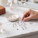 Zarážky na náušnice 100 ks Puzety s průhledným diskem 11 x 6 mm Kovové zapínání Pro pecky a výrobu šperků DIY 5
