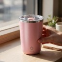 Genopladeligt automatisk blandekrus 350 ml med magnetisk blanding og skydelåg til kaffe, kakao og proteinshakes 8