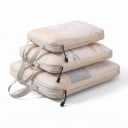 Sæt af 3 kompressionsorganisatorer til kuffert 31 x 21 cm 36 x 25 cm og 41 x 31 cm Polyester med netvindue Packing cubes 3