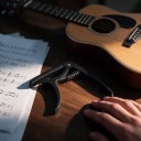 Sæt tilbehør til guitar med fjederkapodaster, klipst tuner og 5 plektre til akustisk og elektrisk guitar samt ukulele 4
