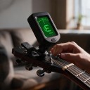 Sæt tilbehør til guitar med fjederkapodaster, klipst tuner og 5 plektre til akustisk og elektrisk guitar samt ukulele 6