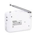 Přenosný kazetový přehrávač s AM FM rádiem a nahráváním Retekess TR606 12 x 9 cm Jack 3,5 mm Bílý Napájení USB i AA na cesty a domů 6