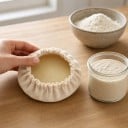 Tygkåpor för glasburkar 6 st Elastisk kant för halsar 7,6 till 10,1 cm Andningsbart tyg Beige För jäsning och täckning av glasburkar 2