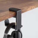 Otočný držák na sluchátka pod stůl Pružinová svěrka bez vrtání Háček 360° Klip na kabel Nosnost 1 kg Pro herní headset 3