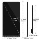 LCD skrivblock 6,5 tum 15,5 x 7,6 x 0,5 cm Bärbar skrivtavla med stylus Heltäckande skärm 50 g Svart För anteckningar och skisser 4
