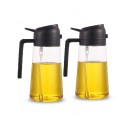 Δοσομετρητές λαδιού 2 σε 1 500 ml 2 τεμάχια Ρίξιμο και ψεκασμός Πλαστικές φιάλες με χερούλι Για ελαιόλαδο και ξίδι Στην κουζίνα 1