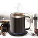 Vyhřívaný hrnek 350 ml s USB podložkou Dvoustěnná nerezová ocel 304 Udržování teploty 55–65 °C Víčko Káva Čaj Kancelář 5