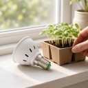 LED lâmpada para cultivo de plantas E14 48 LED Espectro vermelho e azul SMD 2835 Corpo plástico branco Para mudas, ervas e flores 8