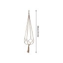 Macramé ophæng til blomsterkrukker Længde 60 cm Håndlavet af snor af plantefibre Naturlig nuance Til indendørs og udendørs planter 9