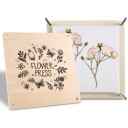 Wooden Flower and Leaf Press 18 x 18 cm With Floral Motif Complete Set with Screws and Absorbent Sheets For Drying Plants and Herbarium 1