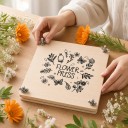 Wooden Flower and Leaf Press 18 x 18 cm With Floral Motif Complete Set with Screws and Absorbent Sheets For Drying Plants and Herbarium 2