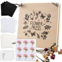 Wooden Flower and Leaf Press 18 x 18 cm With Floral Motif Complete Set with Screws and Absorbent Sheets For Drying Plants and Herbarium 3