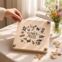 Wooden Flower and Leaf Press 18 x 18 cm With Floral Motif Complete Set with Screws and Absorbent Sheets For Drying Plants and Herbarium 4