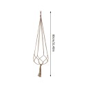 Macramé ophæng til blomsterkrukker Længde 80 cm Håndlavet af snor af plantefibre Naturlig nuance Til indendørs og udendørs planter 9