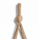 Macramé ophæng til blomsterkrukker Længde 80 cm Håndlavet af snor af plantefibre Naturlig nuance Til indendørs og udendørs planter 10