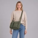Mala de ombro para portátil 13 polegadas 38 x 27 x 11 cm Mala crossbody leve em nylon com múltiplos bolsos Para a escola e viagens 5