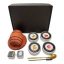 Ensemble de fumage pour cocktails et whisky Fût en bois 10,67 cm 4 boîtes de copeaux 2 cubes de refroidissement en métal Cuillère Brosse et boîte 1