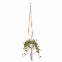Macramé ophæng til blomsterkrukker Længde 100 cm Håndlavet af snor af plantefibre Naturlig nuance Til indendørs og udendørs planter 3