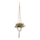 Macramé ophæng til blomsterkrukker Længde 100 cm Håndlavet af snor af plantefibre Naturlig nuance Til indendørs og udendørs planter 5