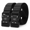 Ensemble de 2 ceintures tactiques 120 x 3,7 cm avec boucle à dégagement rapide Ceintures tissées ajustables Unisexe Pour les activités 4