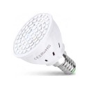 LED lâmpada para cultivo de plantas E14 60 LED Espectro vermelho e azul SMD 2835 Corpo plástico branco Para mudas ervas e flores 3