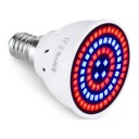 Lâmpada LED para cultivo de plantas E14 80 LED Espectro vermelho e azul SMD 2835 Corpo plástico branco Para mudas ervas e flores 6