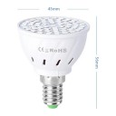 Lâmpada LED para cultivo de plantas E14 80 LED Espectro vermelho e azul SMD 2835 Corpo plástico branco Para mudas ervas e flores 5