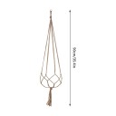 Macramé ophæng til blomsterkrukker 2 stk 90 cm Håndlavet af reb af plantefibre Naturlig nuance Til stue- og udendørsplanter 9