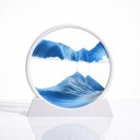Bevægelsessandbillede 15 x 16 cm Lille rund 3D sandbillede af glas med stativ Afslappende dekoration til bordet 4
