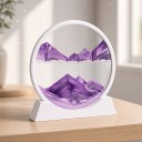 Bevægelsessandbillede 15 x 16 cm Lille rund 3D sandbillede af glas med stativ Afslappende dekoration til bordet 5
