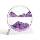 Bevægelsessandbillede 15 x 16 cm Lille rund 3D sandbillede af glas med stativ Afslappende dekoration til bordet 6