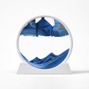 Bevægelsessandbillede 15 x 16 cm Lille rund 3D sandbillede af glas med stativ Afslappende dekoration til bordet 8