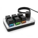 Programovatelná makro klávesnice 6 kláves a otočný knoflík Mechanické spínače RGB podsvícení USB-C Pro Photoshop a hry 3