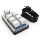 Programovatelná makro klávesnice 6 kláves a otočný knoflík Mechanické spínače RGB podsvícení USB-C Pro Photoshop a hry 4
