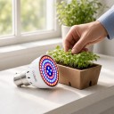 LED lâmpada para cultivo de plantas B22 48 LED Espectro vermelho e azul SMD 2835 Corpo de plástico branco Para mudas ervas e flores 4