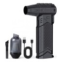 Ventilator turbo cu acumulator 2 în 1 Fără fir pentru suflare și aspirare Recipient pentru praf cu filtru Duza cu perie USB-C Negru Aspirator manual 1